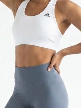 Adidas White Techfit Racerback Sports Bra - Medium Support - Size Small S